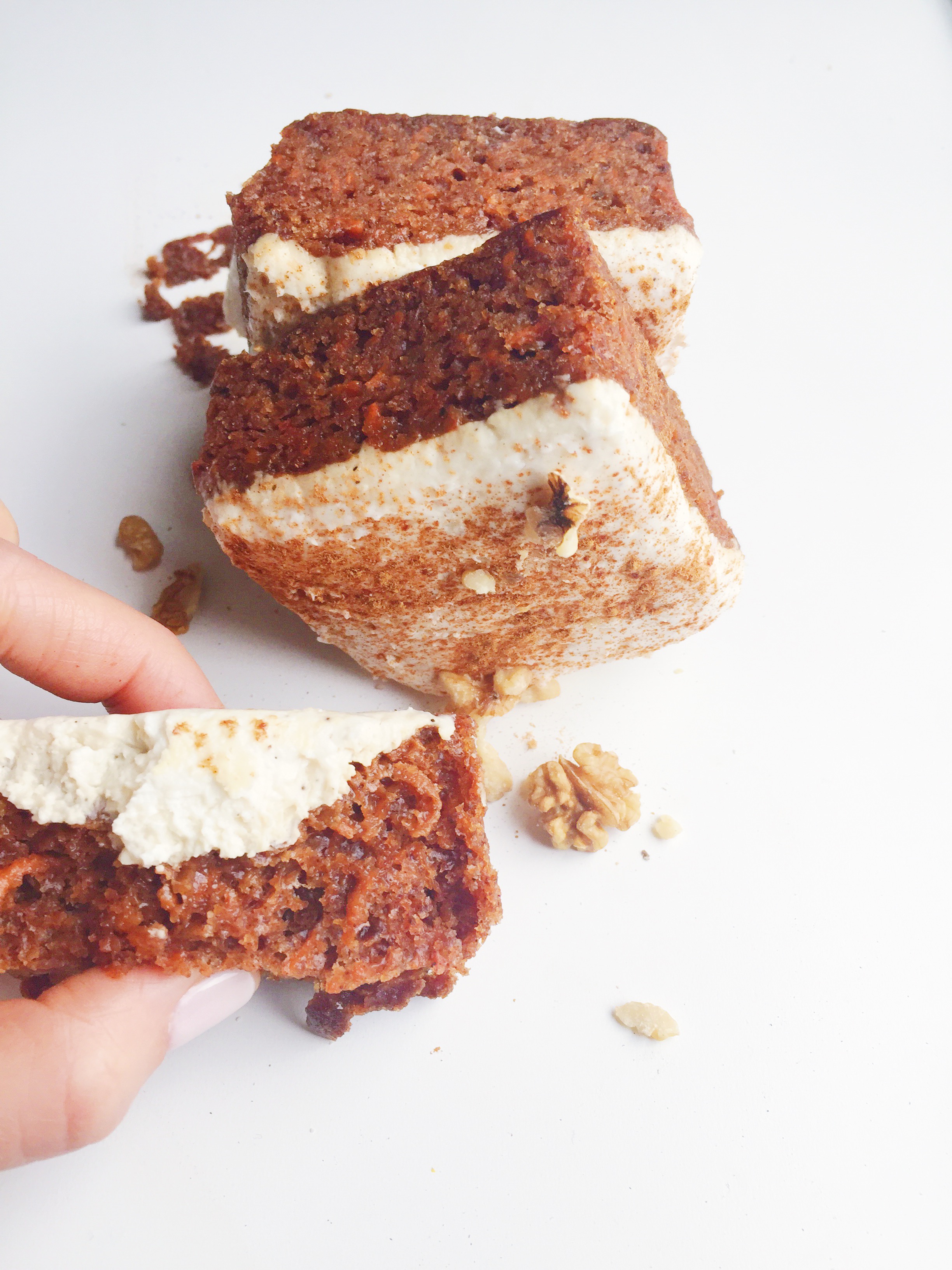 Carrot Cake Squares with Maple Vegan Cream Cheese Frosting
