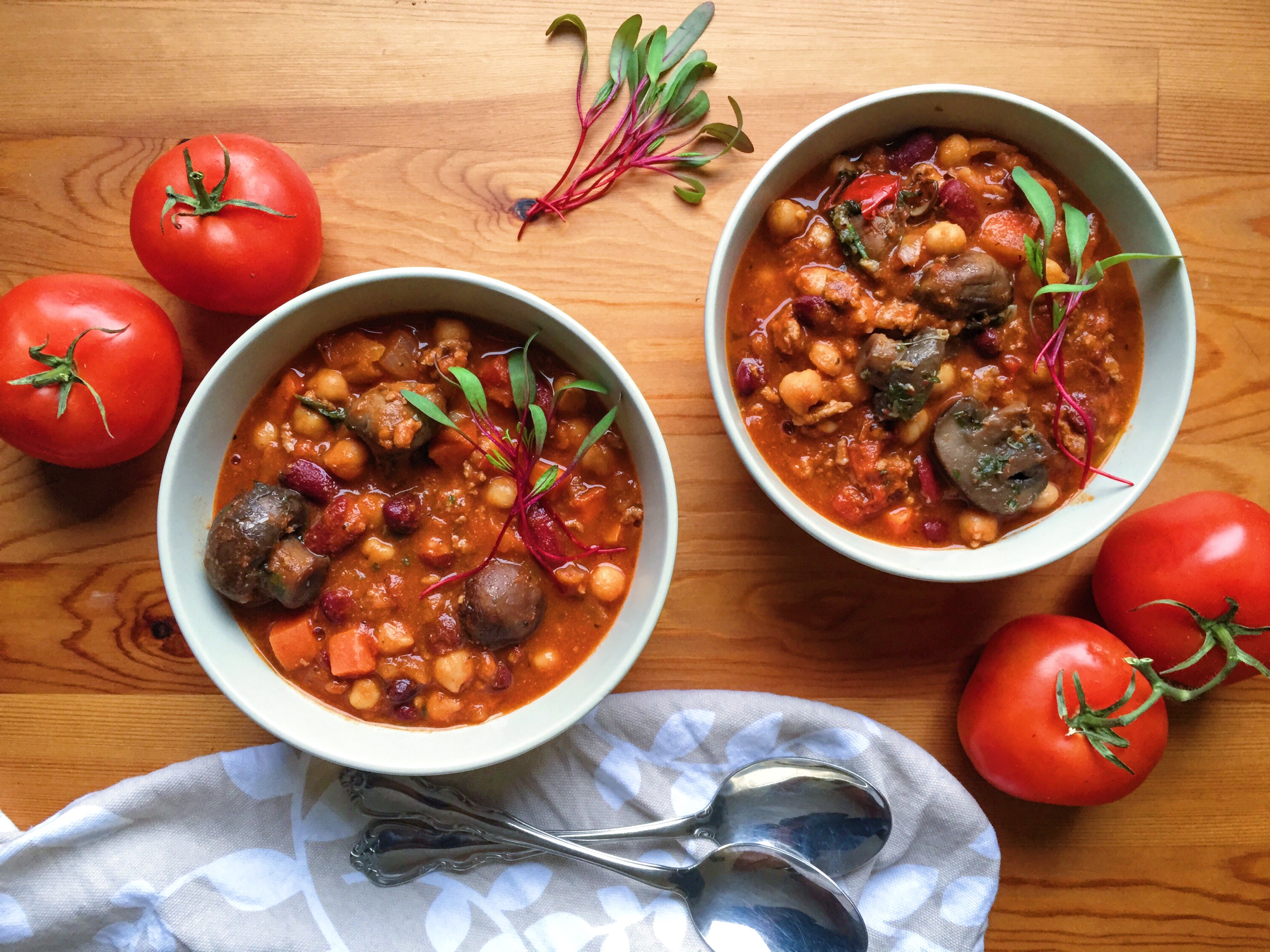 3-Bean & Mushroom Vegan Chili