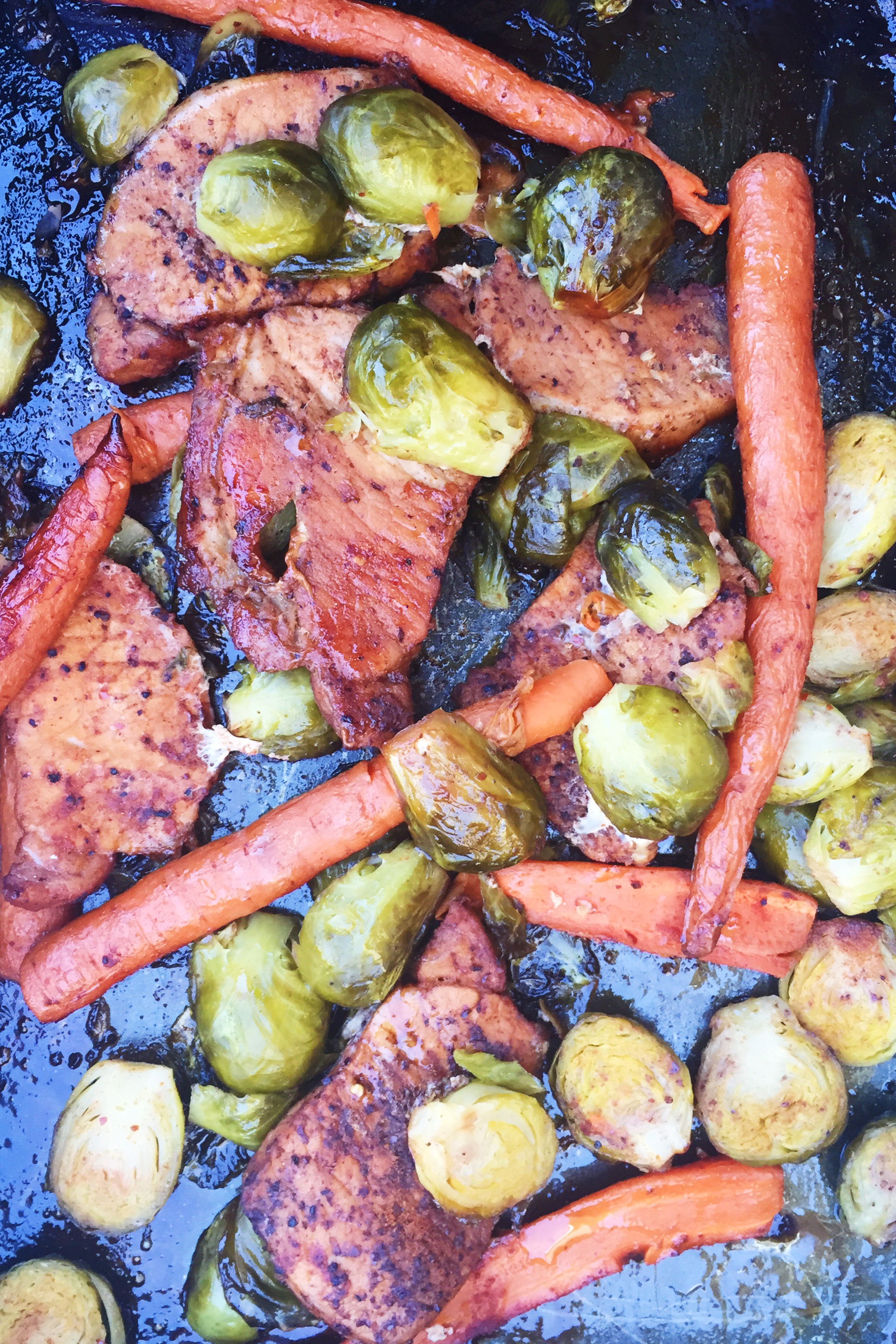 Maple & Tamari Roasted Pork Chops & Veggies