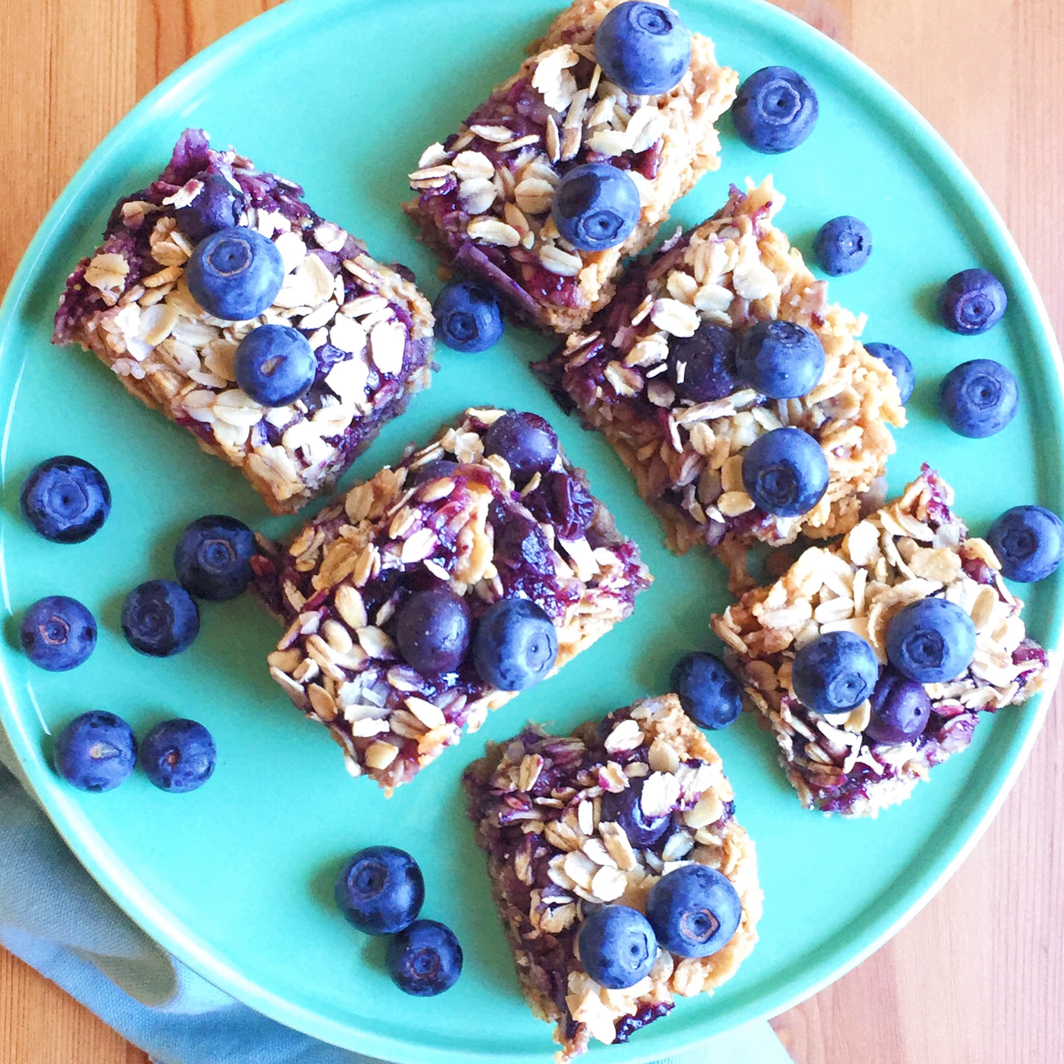 Peanut Butter & Blueberry Oat Squares