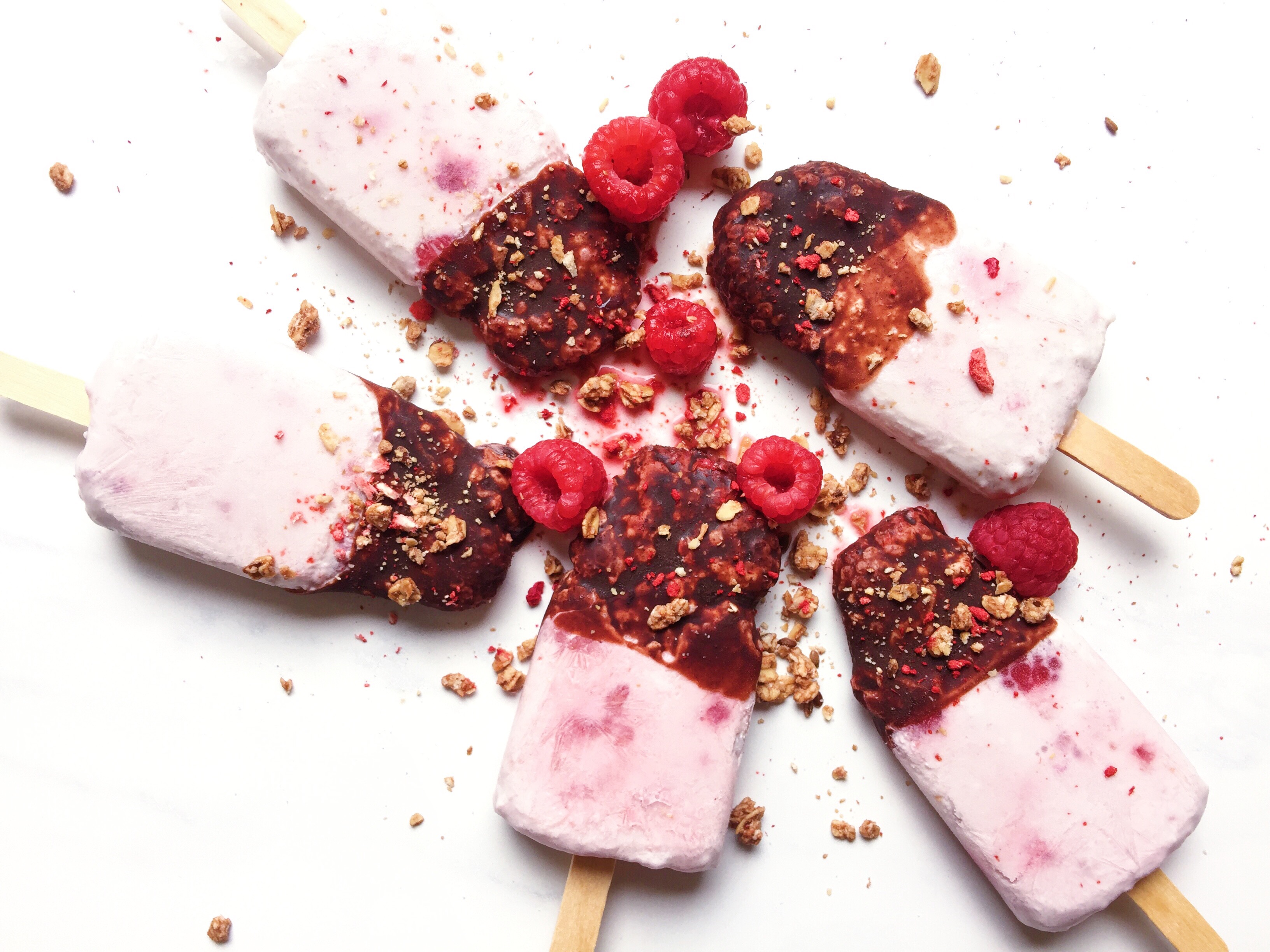 Raspberry, Coconut & Chocolate Paletas