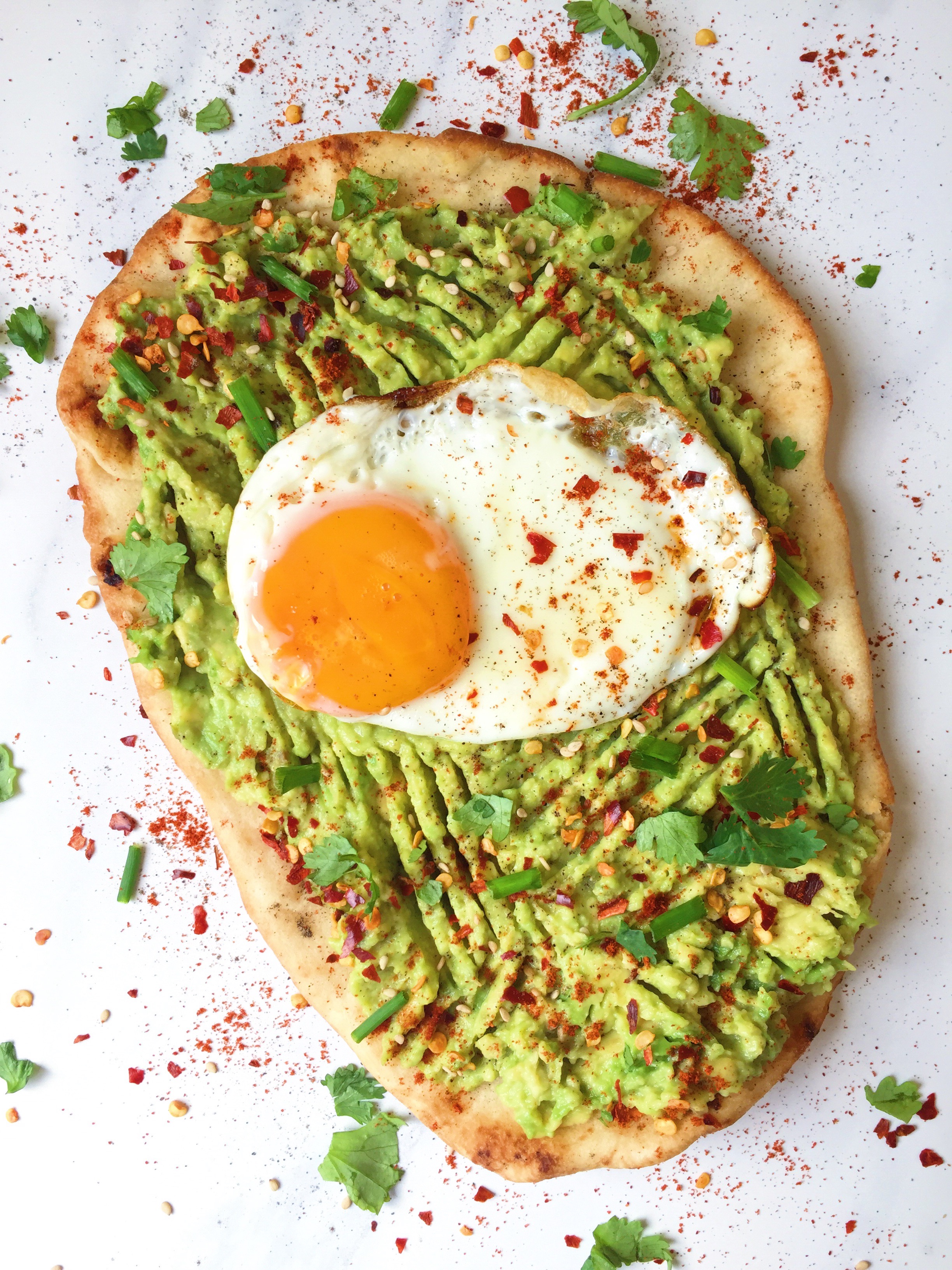 Homemade Naan Breakfast Pizza