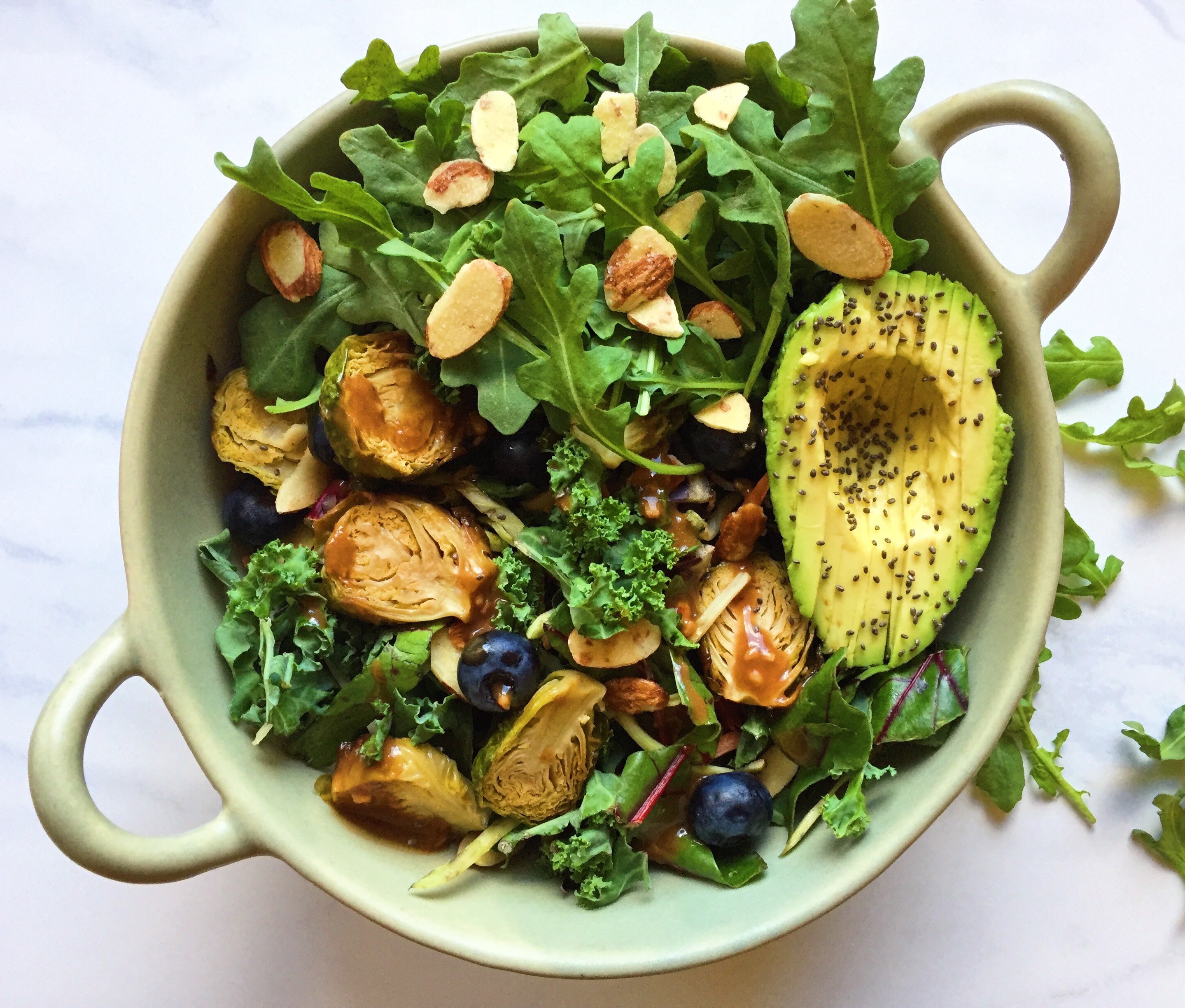 Almond Butter Balsamic Brussels