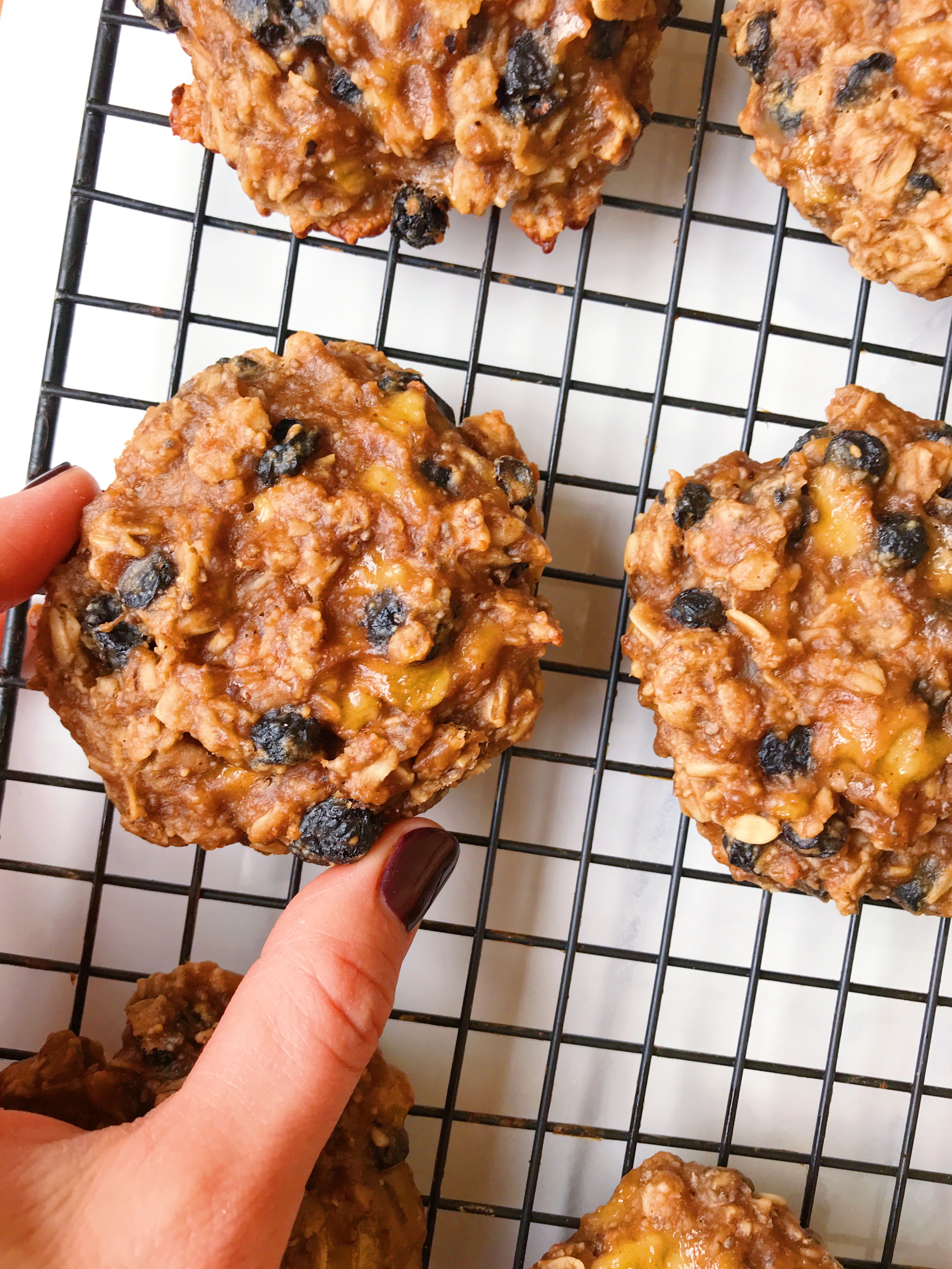 Blueberry Banana Muffin Top Breakfast Cookies!