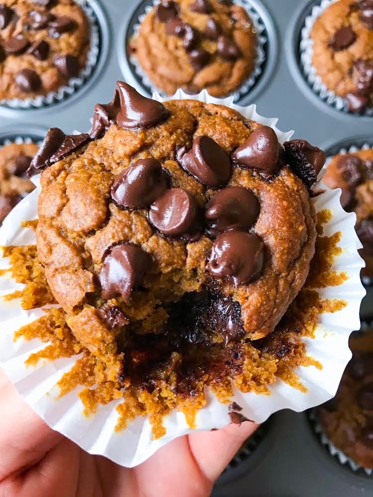 Flourless Chocolate Pumpkin Muffins