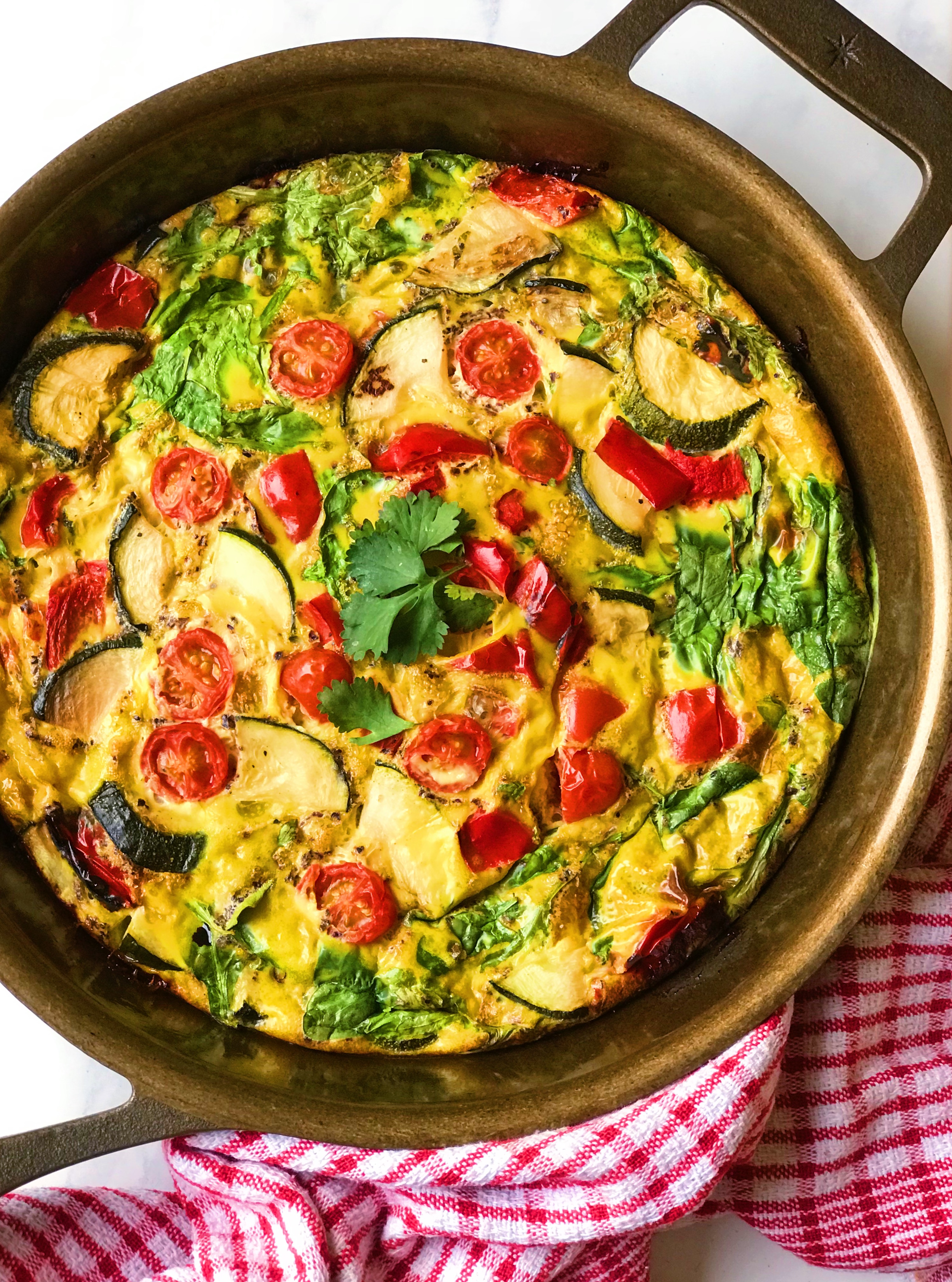 Tomato, Zucchini and Gruyere Frittata