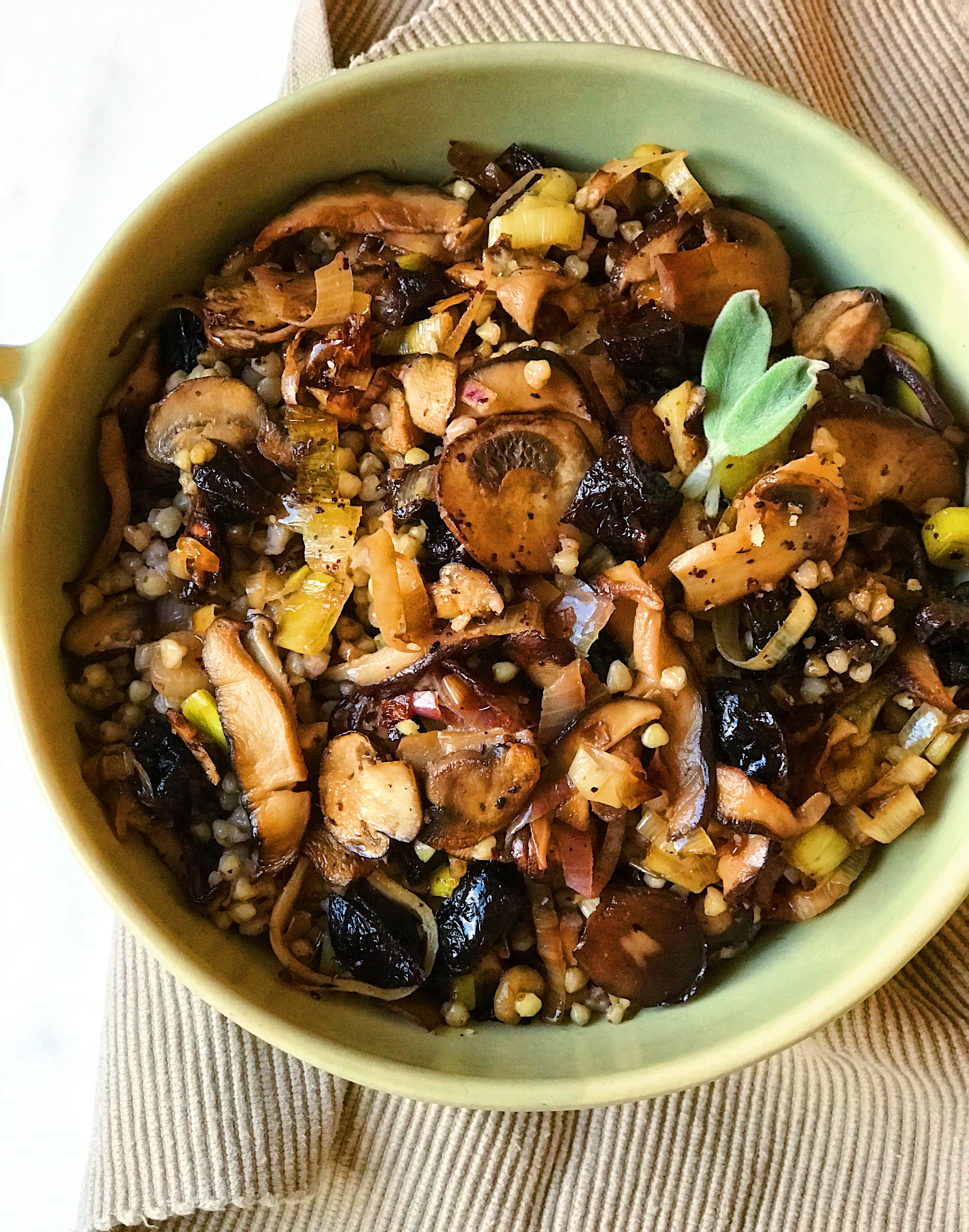 Prune, Mushroom, Leek & Buckwheat Risotto