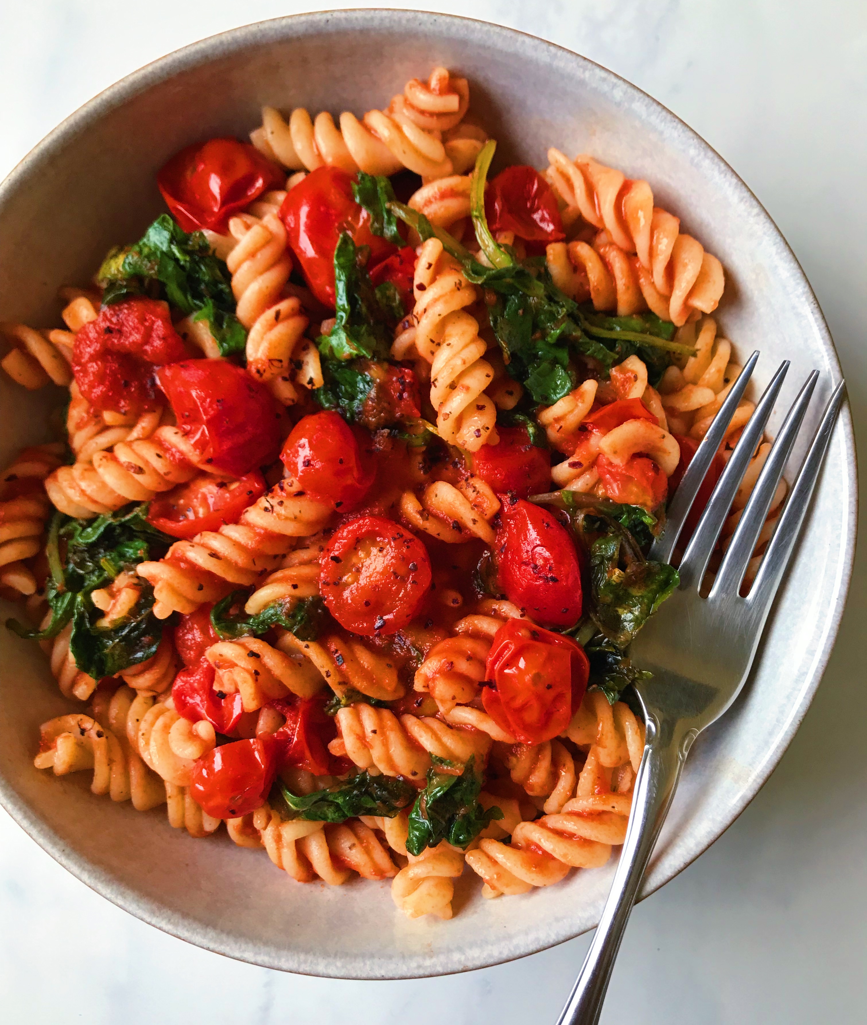 Hearty Kale and Marinara  Pasta
