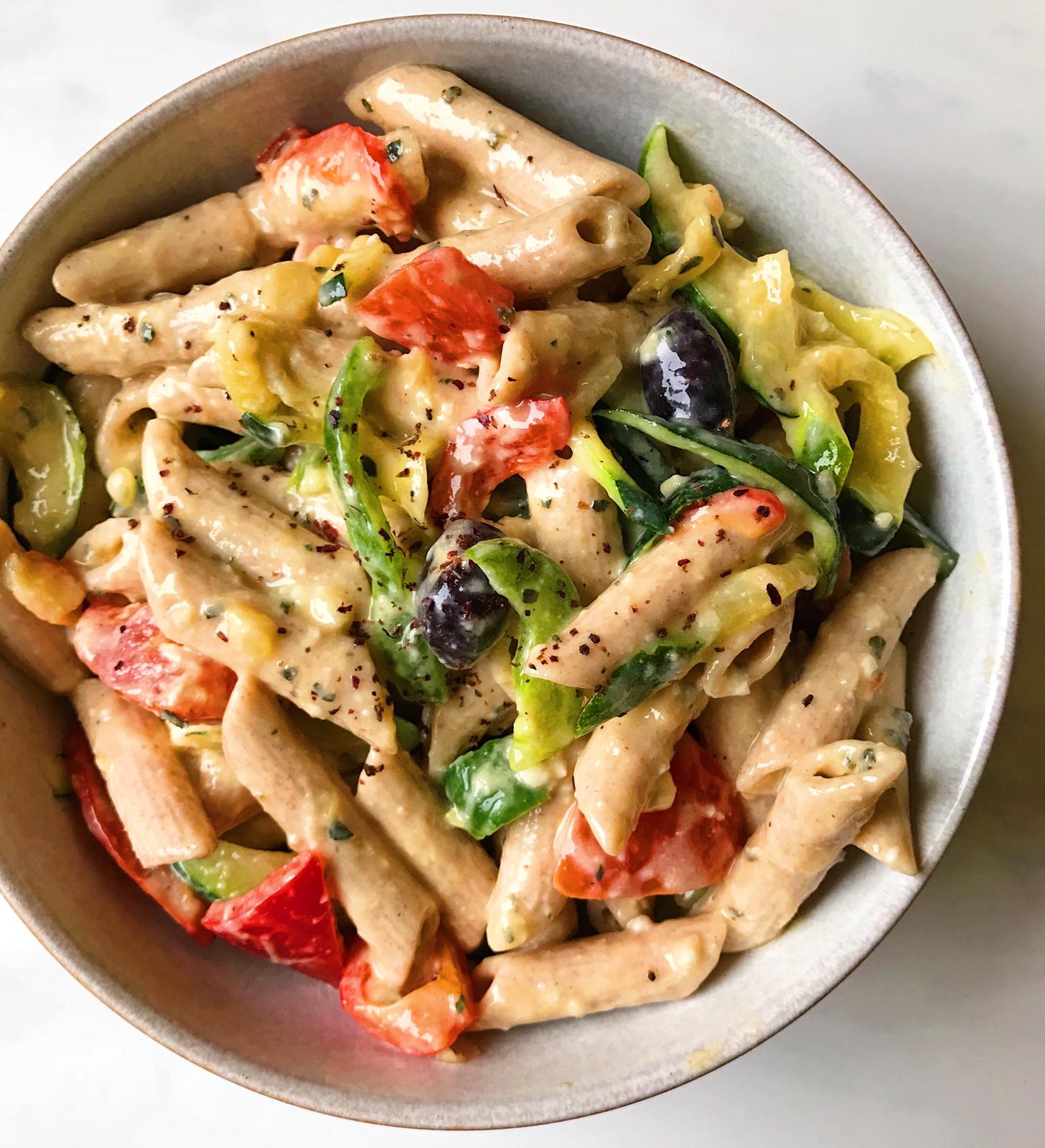 Herb and Garlic Yogurt Pasta Salad