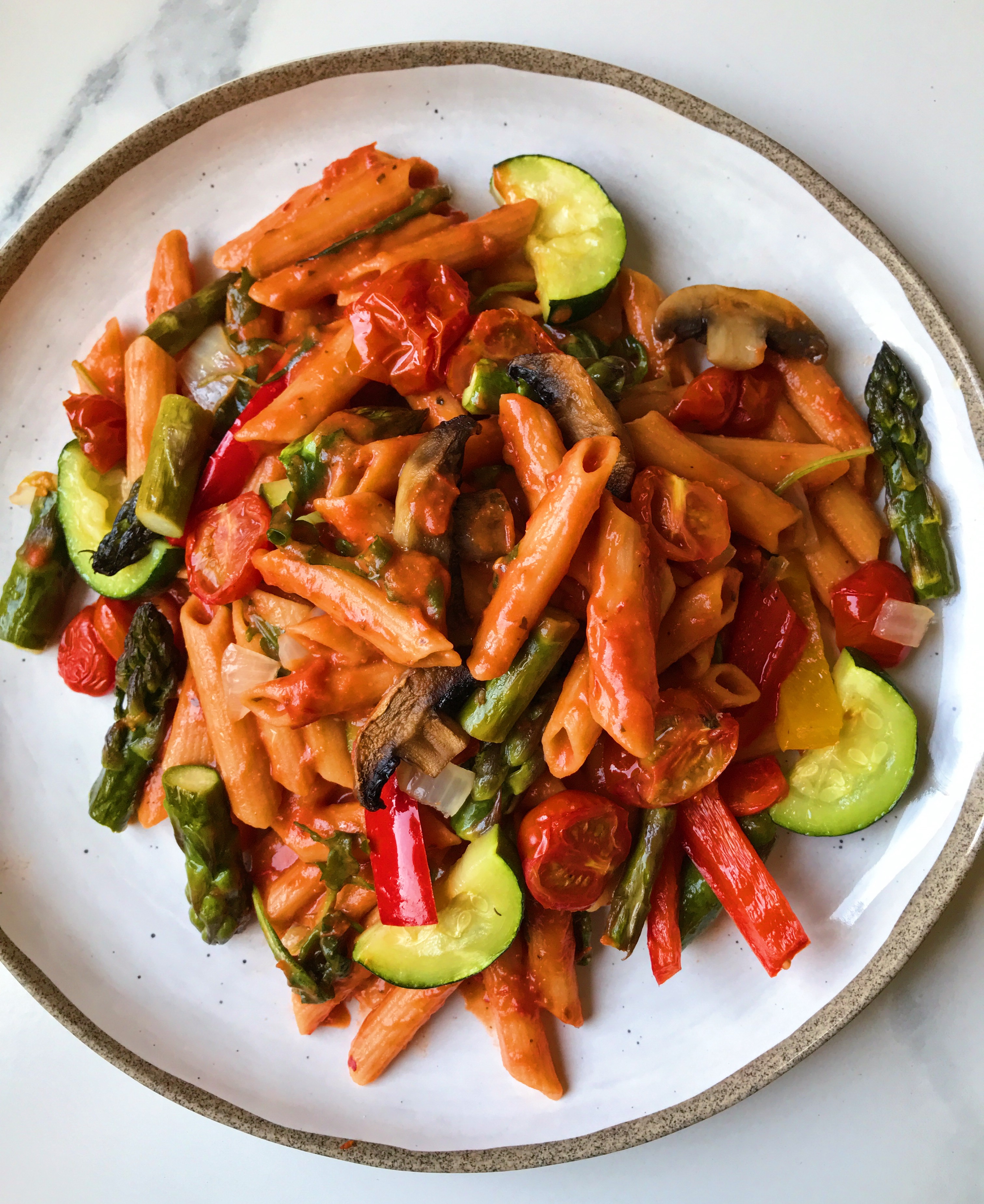 Cashew Rosé Ratatouille Pasta