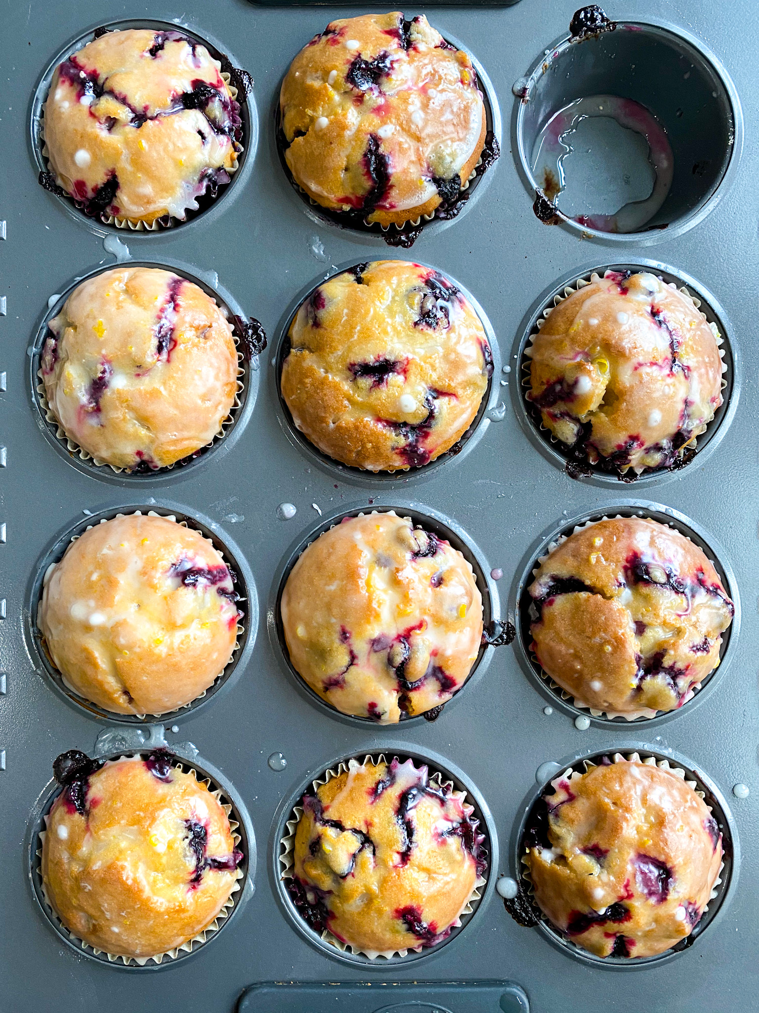 Blueberry Lemon Glazed Muffins
